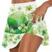 KANY Clover Print Green Skirt Women Women s Fashion St Patrick Printed Casual Sports Fitness Running Yoga Tennis Skirt Pleated Short Skirt Shorts Half Skirt Green Skirts For Women Light Green/L