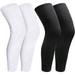 ZDWQFA 2Pairs Leg Sleeves Full Leg Compression Sleeve Compression Long Knee Sleeve Sports Compression UV Long Leg Sleeves with Anti-slip Silicone Strips for Men Women Running Basketball Football