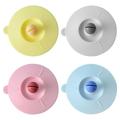 4pcs Seal Airtight Silicone Lid Mug Cover Glass Cup Lid with Spoon Holder