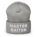 Master Baiter Hat | Funny Fishing Hat | Embroidered Beanie (Heather Grey)