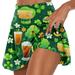 Dealï¼�KANY Clover Print Green Skirt Women s Athletic Stretchy Pleated Tennis Skirts Run Yoga Inner Shorts Elastic Sports Golf Skorts Green Skirt Girls Light Brown/5XL