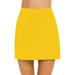 DondPO Skirts for Women Mini Skirt Womens Casual Solid Tennis Skirt Yoga Sport Active Skirt Shorts Skirt Summer Dresses Casual Dresses Womens Dresses Yellow Dress L