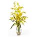 Nearly Natural Dancing Lady Liquid Illusion Silk Orchid Arrangement Yellow 31 in