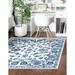 Unique Loom Floral Boston Rug White Blue/Gray 5 3 Square Floral Traditional Perfect For Dining Room Living Room Bed Room Kids Room