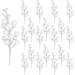 White Christmas Glitter Berry Stem Artificial Berry Picks 9 Inch Holly Berries Branches for Christmas Tree Decorations Wreath Crafts Holiday and Home Decor Christmas Ornaments(20 Pack)