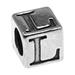 Sterling Silver Alphabet Cube Bead Letter L 5.5Mm 1 Piece Antiqued