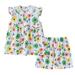 TUWABEII Jumpsuits for Kids Toddler Baby Girls Short Sleeve Print T-Shirt Shorts Cotton Pajamas Outfits Set