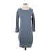 James Perse Casual Dress - Shift: Gray Solid Dresses - Women's Size X-Small