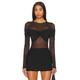 MISHA Nerida Mesh Bodysuit in Black. Size M, S, XL, XS, XXS.