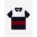 Tommy Hilfiger Boys Colourblock Global Stripe Polo Shirt In Navy Size 6 Yrs