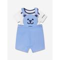 Guess Baby Boys Dungaree Set In White Size 12 Mths