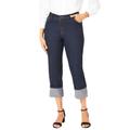 Plus Size Women's True Fit Stretch Denim Girlfriend Cuff Jean by Jessica London in Indigo (Size 16 W)