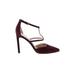 Nine West Heels: Strappy Stilleto Cocktail Party Burgundy Solid Shoes - Women's Size 9 - Pointed Toe