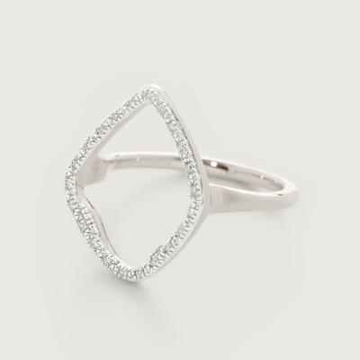 Sterling Silver Riva Hoop Cocktail Ring Diamond