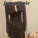 Free People Dresses | Free People Women Long Sleeve, Square Neck,Floral Shirred Dress Size M, | Color: Black | Size: M