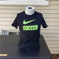 Nike Shirts & Tops | Awesome Big Boys Nike Black Nike Tshirt With Vibrant Neon Green Swoosh Small | Color: Black/Green | Size: Sg