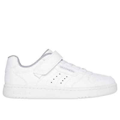 Skechers Boy's Quick Street Sneaker | Size 1.0 | White | Synthetic/Textile | Machine Washable