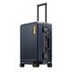 LEVEL8 Zipperless Luggage Carry on Suitcase with Aluminum Frame Luggage 20 inch Trolley PC Trolley Hardside Spinner Luggage Double TSA, Hegent Series Blue