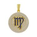 TISHAVI Moissanite Pendant, 1.66 Carat 925 Sterling Silver Virgo Zodiac Synthetic Diamond Moissanite Gold Plated Pendant Jewelry Gift For Men Women With Box