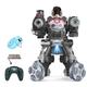 DIERI Robot Toy, 2.4G Remote Control Robot 4 Wheel Drive Water Bomb Spray Robot Toy with Lights Music 2 Remote Control for Kids Boys