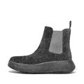 Fitflop Women's F-Mode Suede Flatform Chelsea Boots Ankle, Black, 6.5 UK