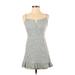 Audrey 3+1 Casual Dress - Mini: Blue Leopard Print Dresses - Women's Size Small