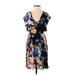 H&M Casual Dress - Wrap: Black Print Dresses - Women's Size 2