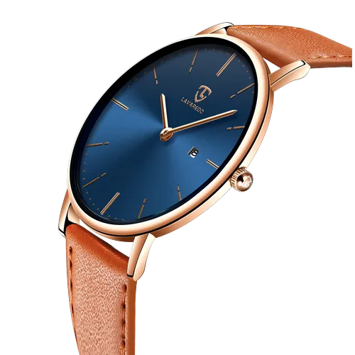 Montre pour hommes minimaliste mode Simple montre-bracelet analogique Date avec bracelet en maille d'acier inoxydable