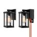 17 Stories Niyae 11" Classic Outdoor Wall Sconce w/ Built-in GFCI Outlet 1 Light in Matte Glass/Metal in Black | 11.1 H x 4.92 W x 8.27 D in | Wayfair