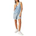 High Roller Denim Short Overalls