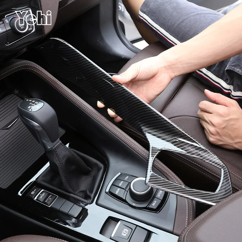LHD Per BMW X1 F48 2016-2021 Accessori Auto In Fibra di Carbonio ABS Auto Pannello Multimediale di Controllo Centrale Per BMW X2 F47 2018-2021