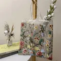 Eco Shopping Bags for Women 1Pc Grocery Tote Bag Style Mesh Full ricamo borsa fiori borsa a tracolla