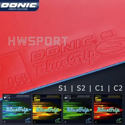DONIC BLUEGRIP S1 S2 C1 C2 Tischtennis-Gummi, klebrig, voreingestellte interne Energie, Image