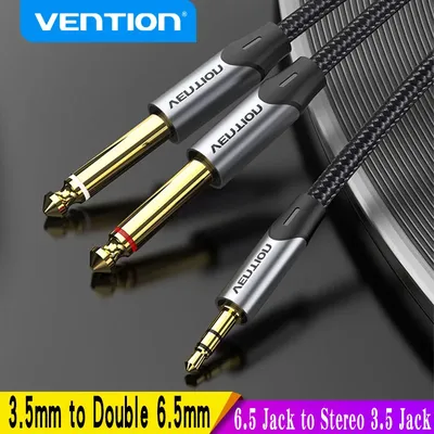 Vention 3,5 mm auf Doppel 6,5 mm TRS-Kabel AUX-Stecker Mono 6,5 Klinke auf Stereo 3,5 Klinke Image