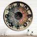 Designart "Soft Colored Cymatics Mandala IV" Modern Geometric Oversized Wood Wall Clock