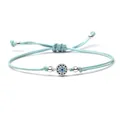 Dainty Kupfer Evil Eye Blau CZ Kristall Charme Armband Frauen Männer Nette Sonne Blume Zirkon