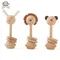 Holz Montessori Spielzeug für Babys mobile Rassel Spielzeug Komfort Rassel Spielzeug Buche Holz Tier