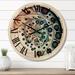 Designart "Soft Colored Cymatics Mandala I" Modern Geometric Oversized Wood Wall Clock
