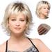 Steady Clothing Clothing Short Curly Wig Wig with Slanted Bangs Small Curly European and American Styles High Temperature Hair Cover