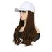 Steady Clothing Clothing Baseball Cap with Hair Extensions Long Curly Hairstyle Adjustable Removable Wig Hat 17.7inch for Woman Girl