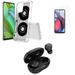 Accessories Bundle for Motorola Moto G Stylus 5G 2023 - Flexible TPU Shockproof Protection Case (Retro Cassette Tape) Screen Protector Premium Wireless Earbuds TWS with Charging Case