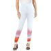 Plus Size Women's Placement-Print Legging by Roaman's in White Dip Dye (Size 42/44)