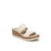 Wide Width Women's Resort Sandals by BZees in White Fabric (Size 8 1/2 W)