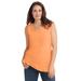 Plus Size Women's Perfect Scoopneck Tank by Woman Within in Orange Melon (Size S) Top