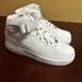 Nike Shoes | Nike Womens White Air Force 1 '07 Mid Dd9625-100 Leather Sneaker Size Us 10 | Color: White | Size: 10
