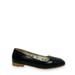 Gucci Shoes | Gucci Hills Black Gg Perforated Logo Leather Square Toe Ballet Flats 39 Us 9 | Color: Black | Size: 39eu