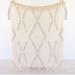 Anthropologie Bedding | New Anthropologie Boho White Cream Tassel Throw Blanket Knit Bedspread 50" X 60" | Color: Cream/White | Size: Os