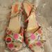 Kate Spade Shoes | Kate Spade Florence Broadhurst 4.5" Sling Back Geo Fabric Italian Heels Sz 9.5 | Color: Purple/Tan | Size: 9.5