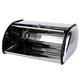 HEMOTON Bread Storage Holder Stainless Steel Bread Box: Bread Bin Bread Storage Container With Roll Up Lid Bread Keeper Decorative Pastry Container Holder For Kitchen Counter Silver