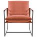Accent Chair - Ebern Designs Cliatt Modern Metal Framed Sling Upholstered Accent Chair for Living Room - Oversized Polyester in Orange | Wayfair